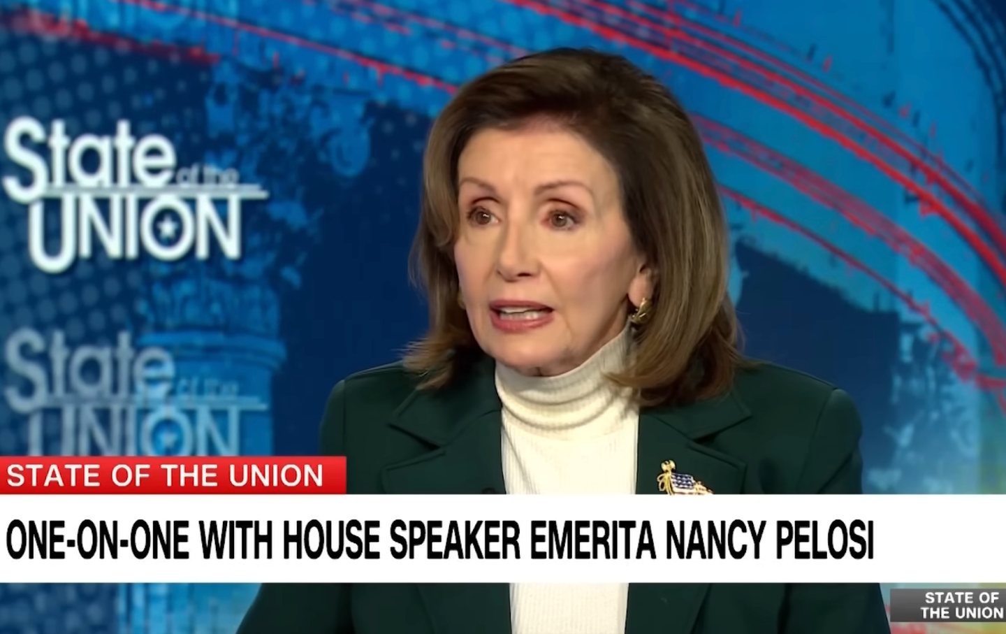 Nancy Pelosi on CNN’s “State of the Union” on Sunday, January 29, 2024.